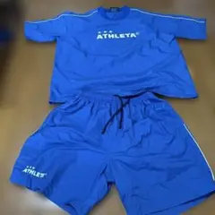 ATHLETA 半袖ピステ上下　ブルー　Lサイズ