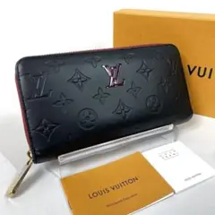 【極美品】ルイヴィトン ブラック×レッド ジッピー 長財布 ヴェルニ 4L33
