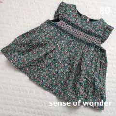 sense of wonder　リバティ柄スモッキングチュニック　80