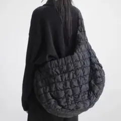 キルト ショルダーバッグ ブラック 黒 トートバッグ 韓国ファッション お洒落
