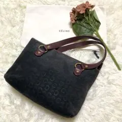 CELINE セリーヌ Cマカダム スエード レザー トートバッグ ハンドバッグ