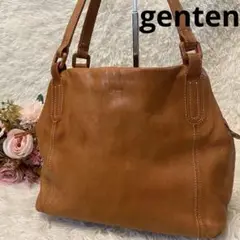 希少 ゲンテン トートバッグ レザー ゴート ヌメ キャメル 大容量