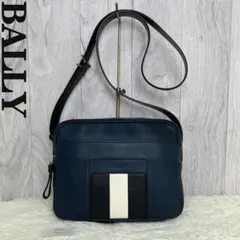 極美品♡BALLY バリー ストライプ オールレザー ショルダーバッグ