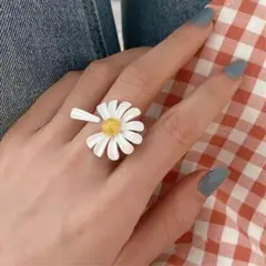 リアル フラワー リング 指輪 ゴールド 春夏 お花 韓国 サイズフリー 量産型