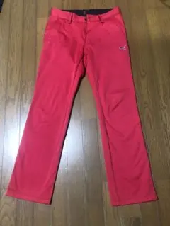 プーマゴルフパンツ 赤76 裏起毛