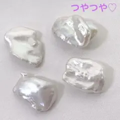ht603/SALE！高級淡水パール◇艶あり ケシ形4粒