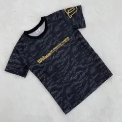 Wilson Tシャツ カモフラージュ柄 半袖 ロゴプリント ブラック 150