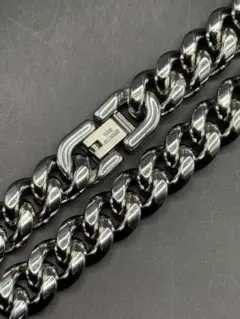 セール中！stainlessシルバーＷ喜平ネックレス幅約1cm約60cm中折れ式
