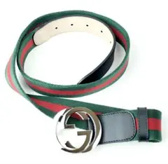 グッチ ベルト GUCCI ウェブライン #100 インターロッキングGバックル