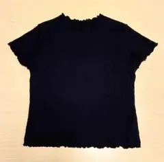 レイビームス 半袖 ブラック 襟・袖口フリル