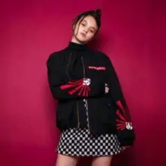 【USED】Candy Stripper 白黒ツートンカラー　袖レザースタジャン 2025年最新】Candy Stripper レディース スタジャンの人気