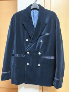 秋冬 ハレ ベロアジャケットSサイズ ネイビー 即完品