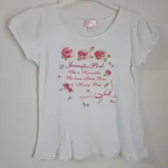 花柄プリント ホワイト Tシャツ