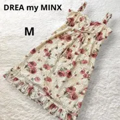 DREA my MINX 花柄 バラ ノースリーブフレアワンピース フリル M