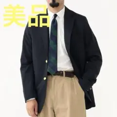 ビームスプラス コンバットウール 3ボタン ブレザー ネイビー M