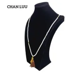 CHAN LUU ネックレス コイン タッセル 平ビーズ ホワイト
