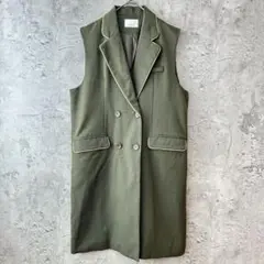 エゴイスト ♡ ロング ジレ　ベスト　カーキ　ゴールド　2 M 重ね着　着回し
