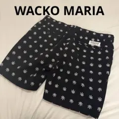 ワコマリア WACKO MARIA リーフ柄 ショートパンツ Lサイズ 黒