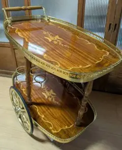 K♢1093 アンティーク　イタリア製 　象嵌キッチンワゴン イタリアンスタイル 象嵌ワゴン 組立式｜おしゃれ家具通販 Y
