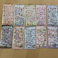 3Dシール　ぷくぷくシール　ボンボンドロップ　立体　まとめ【10枚／約500個】