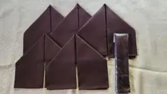 ナフキン　ダークブラウン生地はぎれ6枚セット