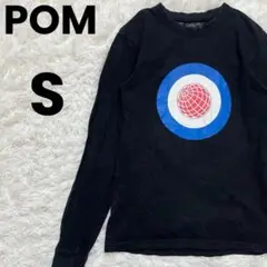POM　ロンT　ターゲットマーク　プリントロゴ　S　ブラック