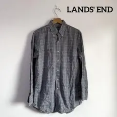 LANDS'END ランズエンド　コットン チェックシャツ 長袖