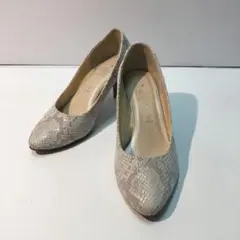 【美品】 mode et jacomo Riz パイソン 蛇皮 ヒール パンプス