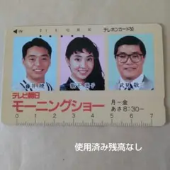 使用済みテレカ 　残高なし　飯干恵子　武見敬三　 テレビ朝日　モーニングショー