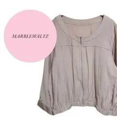 【MARBLEWALTZ】 ノーカラージャケット♡ジップアップ♡七分袖【М】薄手