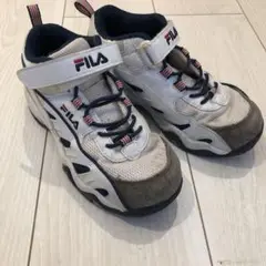 FILA スニーカー ホワイト/グレー ベルクロ　20センチ　テニスシューズ