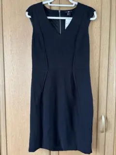 H&M ノースリーブ ひざ丈ワンピース 42 ブラック