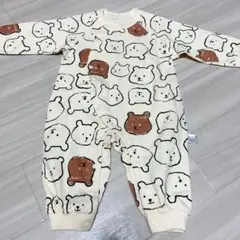 新品　66cm 長袖ロンパース　くま　男の子　女の子　白　春秋冬　韓国風