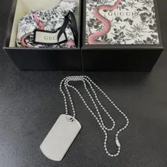 【正規箱付き】GUCCI グッチ シルバー ドッグタグネックレス ボールチェーン