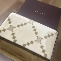 セリーヌ　ニューマイヤー毛布　マカダム柄　ブラウン　シングル