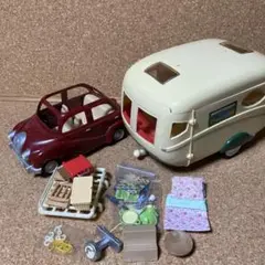 シルバニアファミリー 赤いセダンとキャンピングカーセット