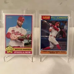 topps bryce harper kyle schwarber 2枚セット