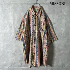 MISSONI SPORT マルチストライプ 総柄 半袖 シャツ N1339