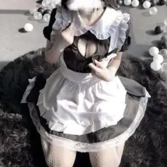 メイド ハート 黒 ブラック レース セクシーコスプレ メイド服