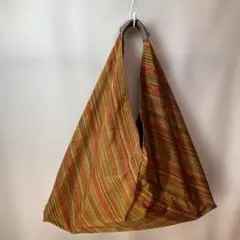 ワンハンドル一枚仕立て着物生地三角バッグトートバッグサブエコハンドメイド７８３