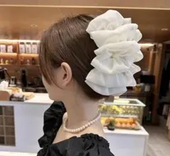 送料無料 KP4-2 ヘアクリップ バンスクリップ 銀ラメ入り 髪飾りパーティ