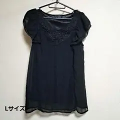 N.YOU ブラックシフォンブラウス Lサイズ