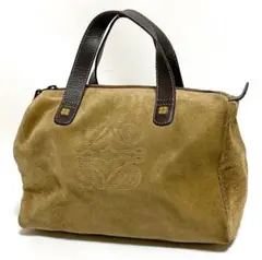 LOEWE ロエベ アナグラム ハンドバッグ スエード レザー