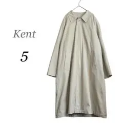 【ケント】Kent ステンカラーコート サイズ5 アイボリー ミドル丈 チェック