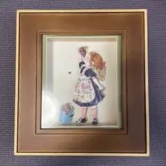 ぶどうと少女 額縁(シャドーボックス)