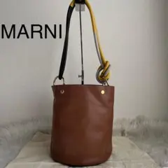 ✨️美品✨️ MARNI ショルダーバッグ ブラウン 茶色 レザー ロゴ