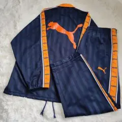 【訳あり】PUMA ジャージ セットアップ トラックジャケット オレンジ L M