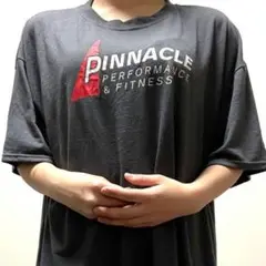 PINNACLE パフォーマンス&フィットネス Tシャツ グレー 灰色 古着