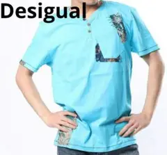 デシグアル Desigual メンズ Tシャツ アクア カットソー
