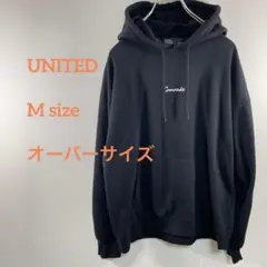 UNITED パーカー Mオーバーサイズ ブラックa138③